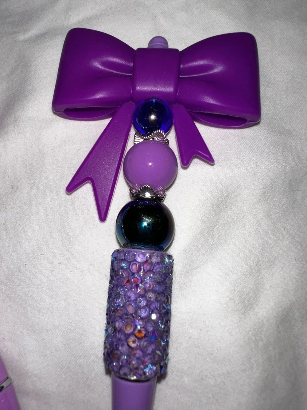 Set of Decorative Purple Bow Ballpoint Pens